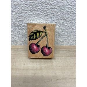 Rubber Stampede Cherries Wood Mounted Rubber Stamp